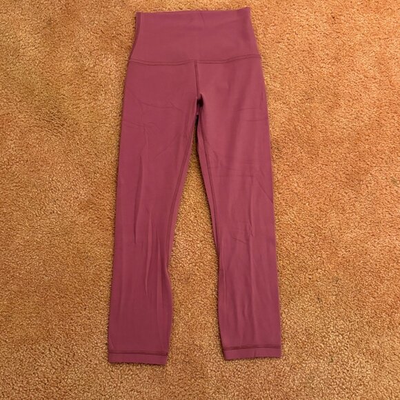 Lululemon Align Crop 21" High-Rise Nulu Yoga Leggings Misty Merlot Size 2 - Picture 2 of 9